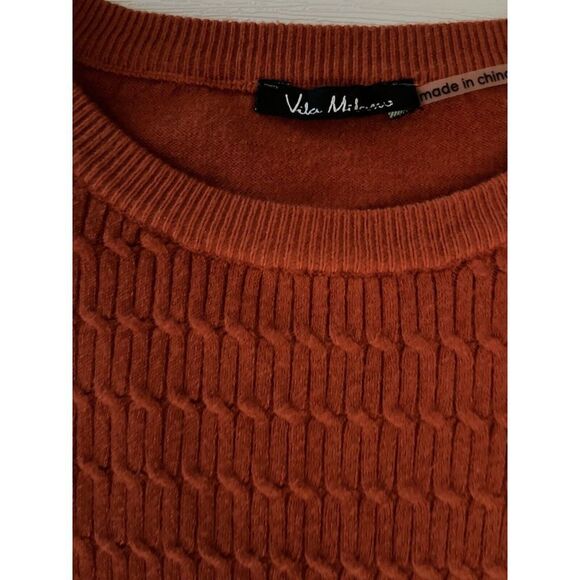 Vila Milano Womens Sweater Small Orange Long Sleeve Crew Neck Solid Wool Blend - Picture 8 of 10